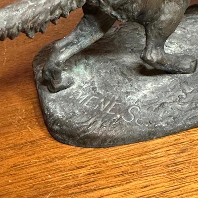 LOT 129: Vintage 1929 Gifthouse NYC D60 German Shepards Brass Bookends & More