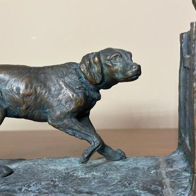 LOT 129: Vintage 1929 Gifthouse NYC D60 German Shepards Brass Bookends & More