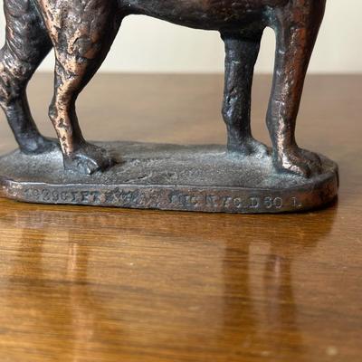 LOT 129: Vintage 1929 Gifthouse NYC D60 German Shepards Brass Bookends & More