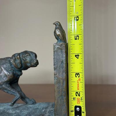 LOT 129: Vintage 1929 Gifthouse NYC D60 German Shepards Brass Bookends & More