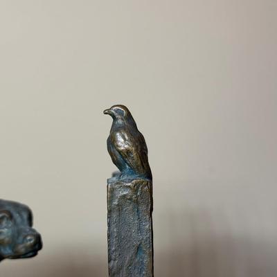 LOT 129: Vintage 1929 Gifthouse NYC D60 German Shepards Brass Bookends & More