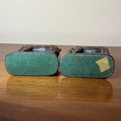 LOT 129: Vintage 1929 Gifthouse NYC D60 German Shepards Brass Bookends & More