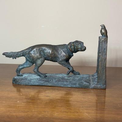 LOT 129: Vintage 1929 Gifthouse NYC D60 German Shepards Brass Bookends & More