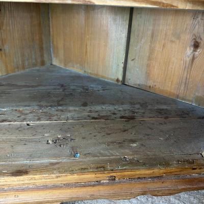 LOT 132: Primitive Wooden Corner Cupboard