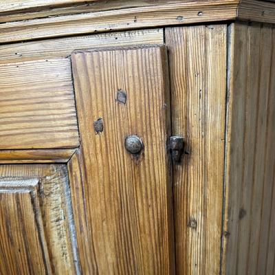 LOT 132: Primitive Wooden Corner Cupboard