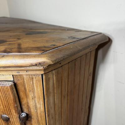 LOT 132: Primitive Wooden Corner Cupboard
