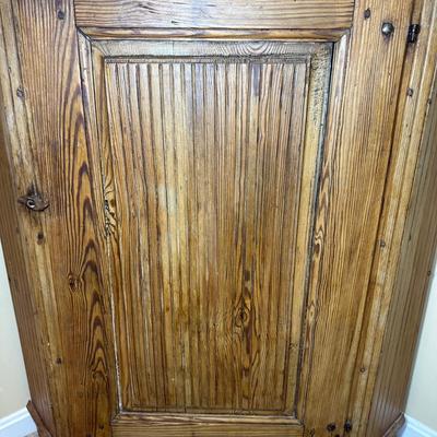 LOT 132: Primitive Wooden Corner Cupboard