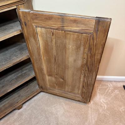 LOT 132: Primitive Wooden Corner Cupboard