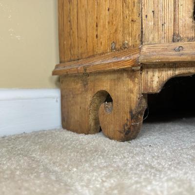 LOT 132: Primitive Wooden Corner Cupboard