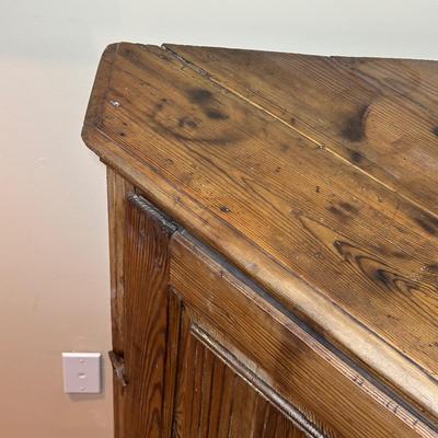 LOT 132: Primitive Wooden Corner Cupboard