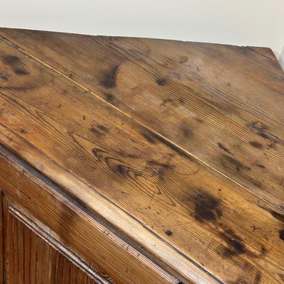 LOT 132: Primitive Wooden Corner Cupboard