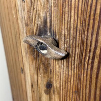 LOT 132: Primitive Wooden Corner Cupboard