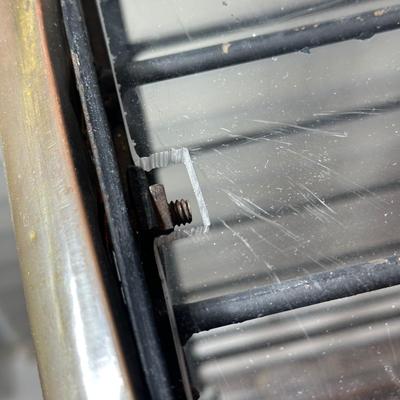 LOT 133: Vintage Wrought Iron & Brass Brass Bakers Rack