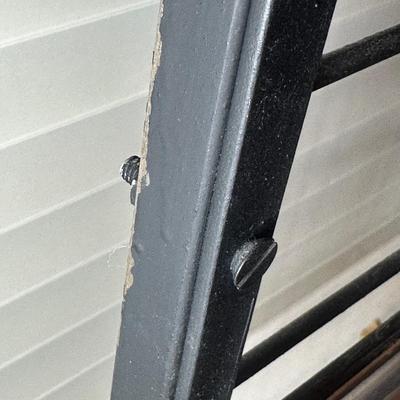 LOT 133: Vintage Wrought Iron & Brass Brass Bakers Rack