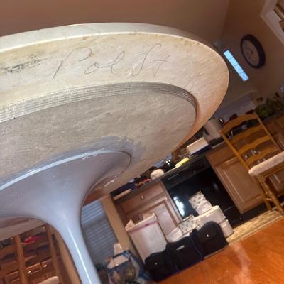 LOT 134: Marble Tulip Table w/ Chairs