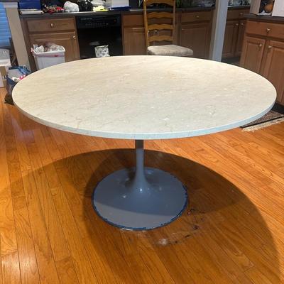 LOT 134: Marble Tulip Table w/ Chairs