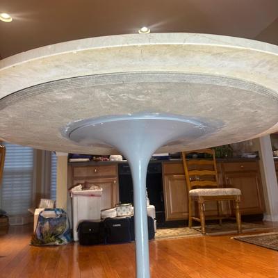 LOT 134: Marble Tulip Table w/ Chairs