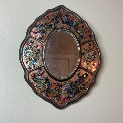 LOT 135: Collection Of Robert M WeissHand Made Hand Painted In Peru Wooden Mirrors