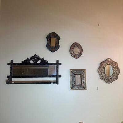 LOT 135: Collection Of Robert M WeissHand Made Hand Painted In Peru Wooden Mirrors