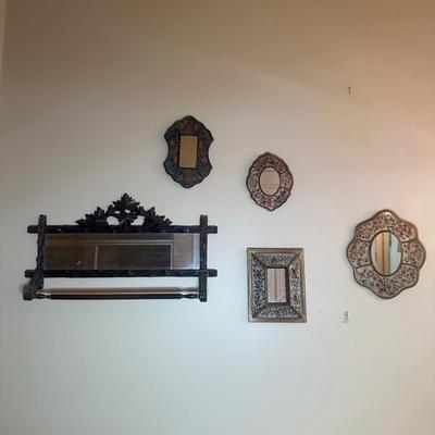 LOT 135: Collection Of Robert M WeissHand Made Hand Painted In Peru Wooden Mirrors