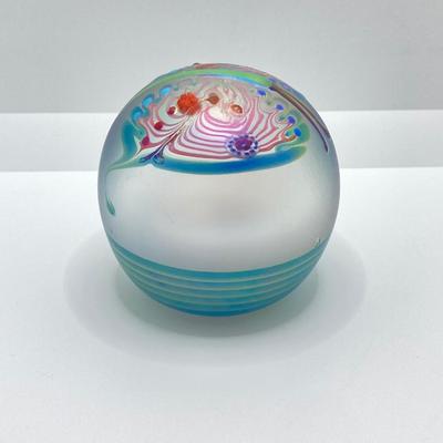 LOT 163: Signed D. Merritt Vandermark Art Glass Paperweight