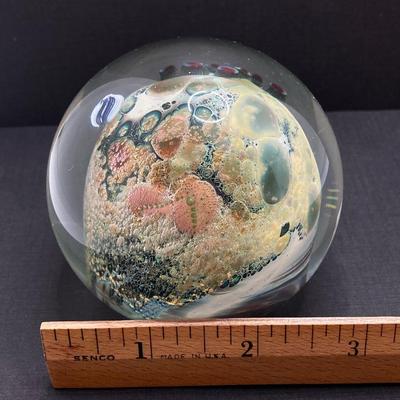 LOT 164: Signed J Simpson 1987 Art Glass Paperweight