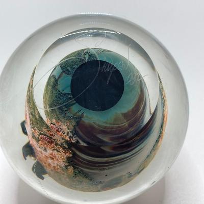 LOT 164: Signed J Simpson 1987 Art Glass Paperweight