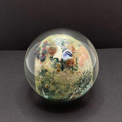 LOT 164: Signed J Simpson 1987 Art Glass Paperweight