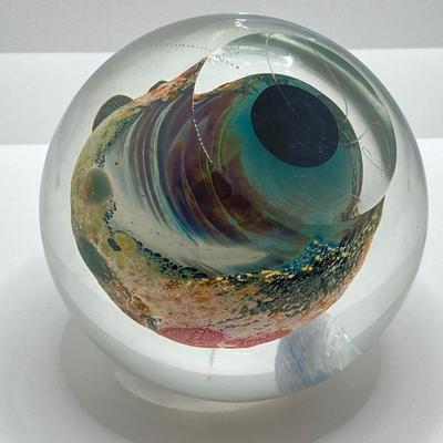 LOT 164: Signed J Simpson 1987 Art Glass Paperweight
