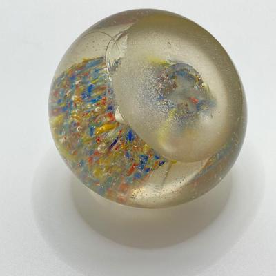 LOT 165: Nick Del Matto Signed Art Glass Paperweight and Unsigned Glass Paperweight