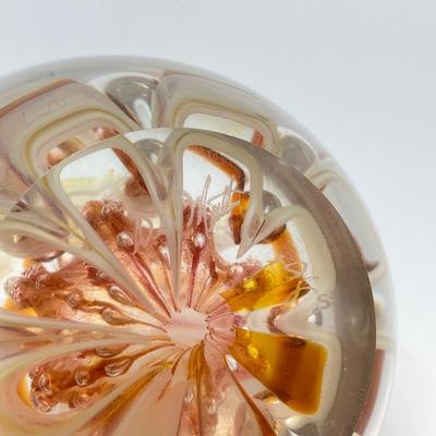 LOT 165: Nick Del Matto Signed Art Glass Paperweight and Unsigned Glass Paperweight