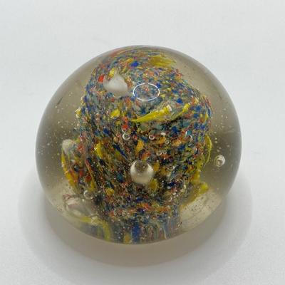 LOT 165: Nick Del Matto Signed Art Glass Paperweight and Unsigned Glass Paperweight