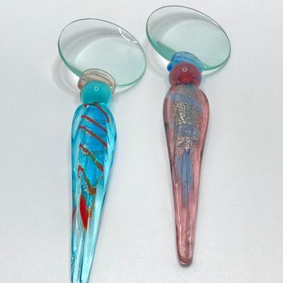 LOT 166: Va Bene Murano Glass Magnifiers and Galway Signed Crystal Paperweight