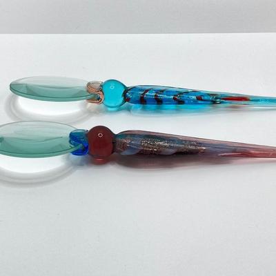 LOT 166: Va Bene Murano Glass Magnifiers and Galway Signed Crystal Paperweight