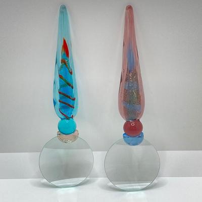 LOT 166: Va Bene Murano Glass Magnifiers and Galway Signed Crystal Paperweight