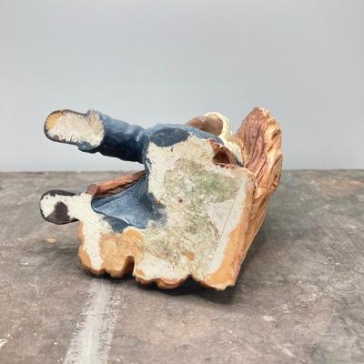 LOT 168: Black Americana Antique / Vintage Shoe Shine Box and Vantage Point Black American Worker Figurine