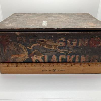 LOT 168: Black Americana Antique / Vintage Shoe Shine Box and Vantage Point Black American Worker Figurine
