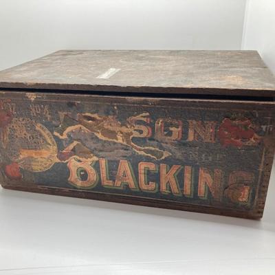 LOT 168: Black Americana Antique / Vintage Shoe Shine Box and Vantage Point Black American Worker Figurine