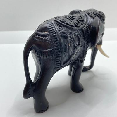 LOT 169: Vintage Asian Collection - "The Japanese Ferry" by Paul M. Lenoir, PINX Artwork, Carved Elephant Figurine, Inlay Wood...
