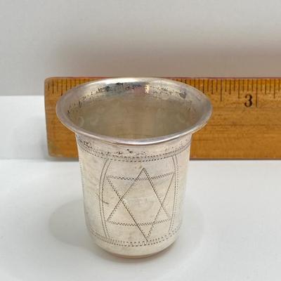 LOT 170: Set of Six Sterling Silver Star of David LG Leo Gersting Old Kiddush Cups- TW 81.61g