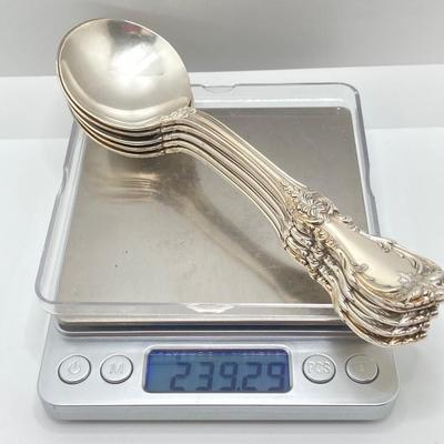 LOT 179: Vintage Reed and Barton Sterling "Burgundy" Flatware Set - TW 4269.89g