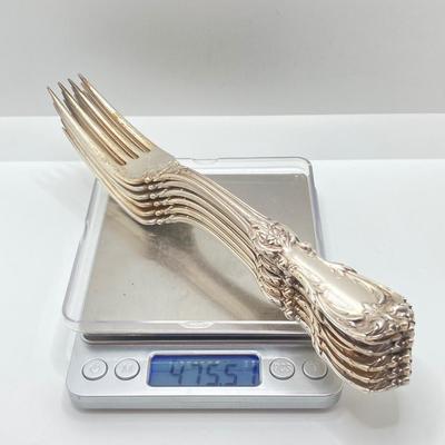 LOT 179: Vintage Reed and Barton Sterling "Burgundy" Flatware Set - TW 4269.89g