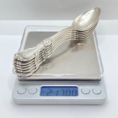 LOT 179: Vintage Reed and Barton Sterling "Burgundy" Flatware Set - TW 4269.89g