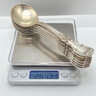 LOT 179: Vintage Reed and Barton Sterling "Burgundy" Flatware Set - TW 4269.89g