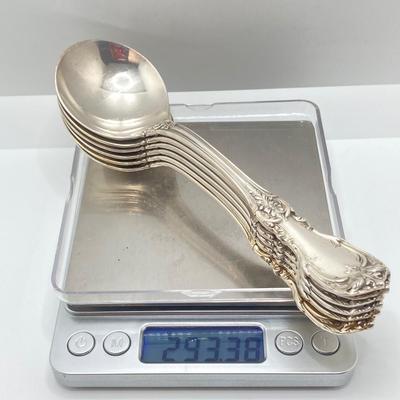 LOT 179: Vintage Reed and Barton Sterling "Burgundy" Flatware Set - TW 4269.89g