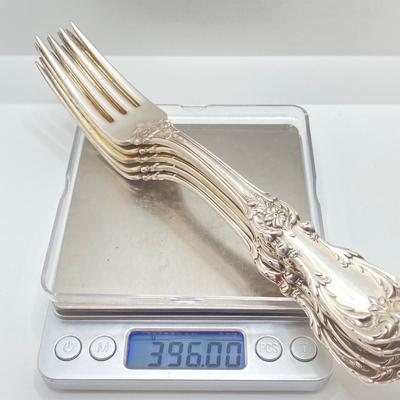 LOT 179: Vintage Reed and Barton Sterling "Burgundy" Flatware Set - TW 4269.89g