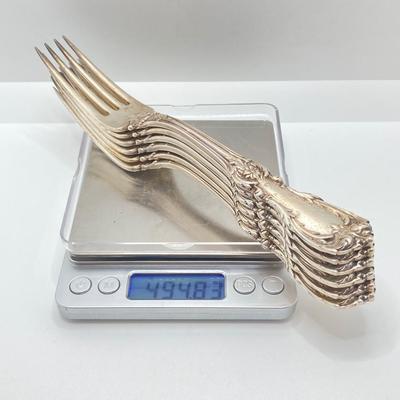 LOT 179: Vintage Reed and Barton Sterling "Burgundy" Flatware Set - TW 4269.89g