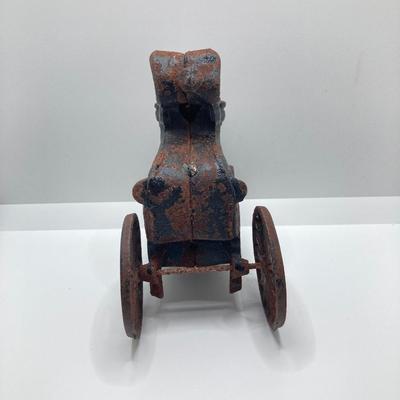 LOT 180: Vintage / Antique Cast Iron Horse and Carriage with Driver and Passenger