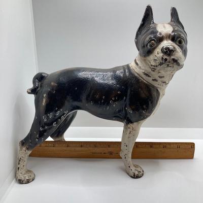LOT 182: Vintage / Antique Cast Iron Boston Terrier Door Stop