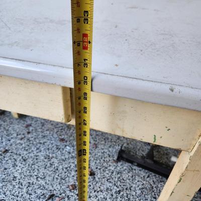 Vintage Enamel Top Farmhouse Table 40x25x31
